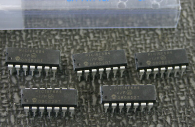 5 Pieces Microchip PIC16F684-I/P IC MCU 8 Bit 3.5KB Flash 14 Pin DIP US Seller