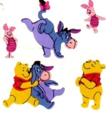 WINNIE THE POOH, TIGGER, EEYORE Glittery Sandylion Stickers VINTAGE 