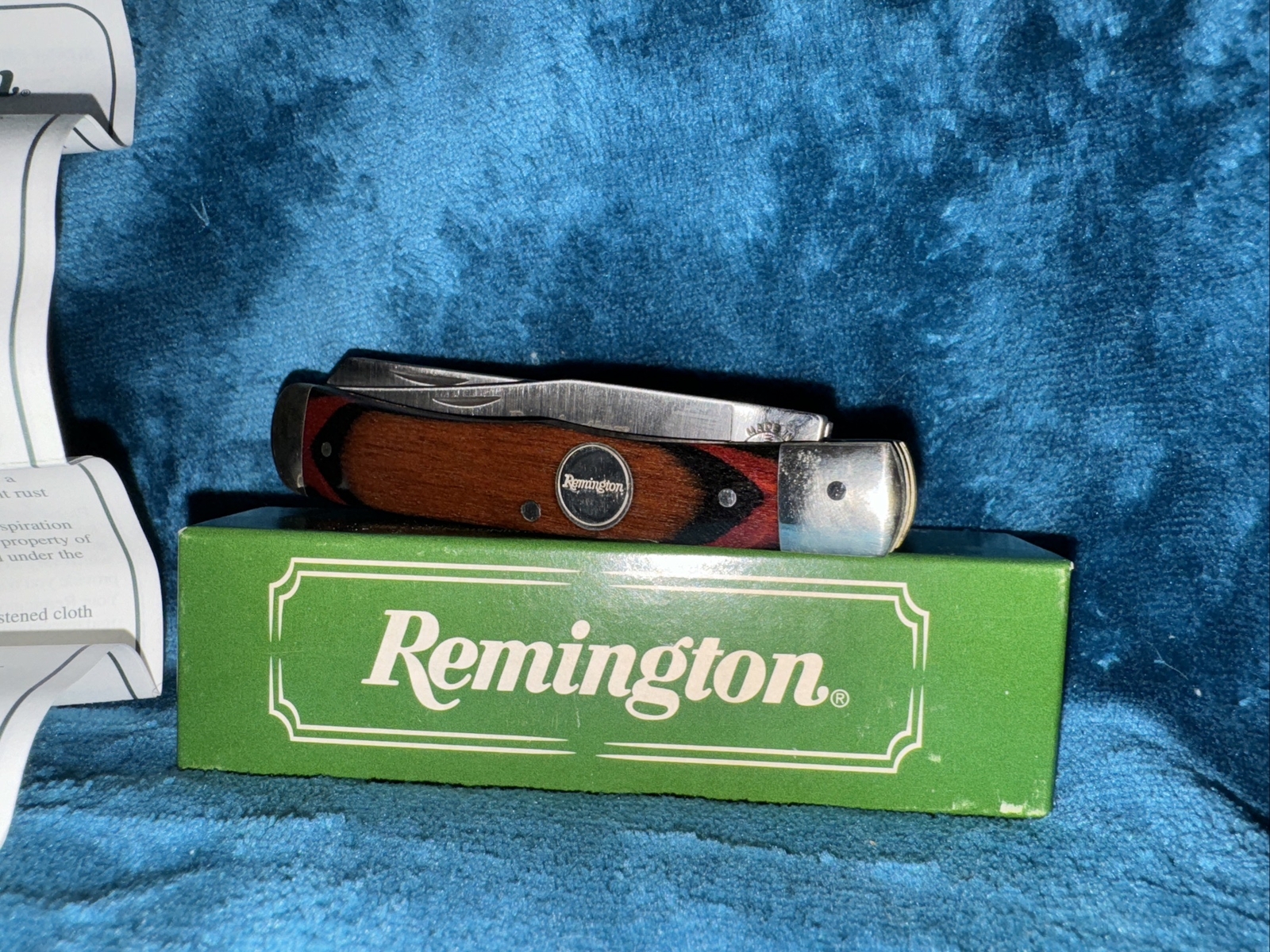 RARE VINTAGE Remington R12 Knife Pakkawood Trapper W/Box & Paper eBay