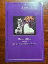 Lenox Crystal Animal Pairs Collection 1996 1990s Vtg Brochure