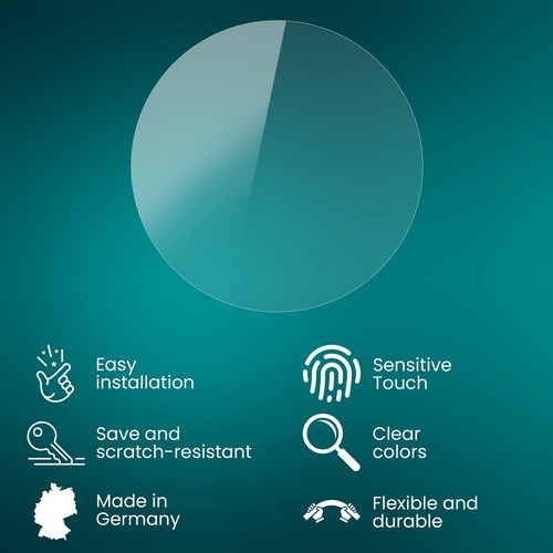 3x Protective Film for Motorola Moto 360 2.Generation 42 mm clear&flexible - Zdjęcie 3 z 8