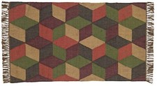 Kilim Area Rug Rustic Black & Green Tapestry-Style Loom-Woven Calistoga 3' x 5'