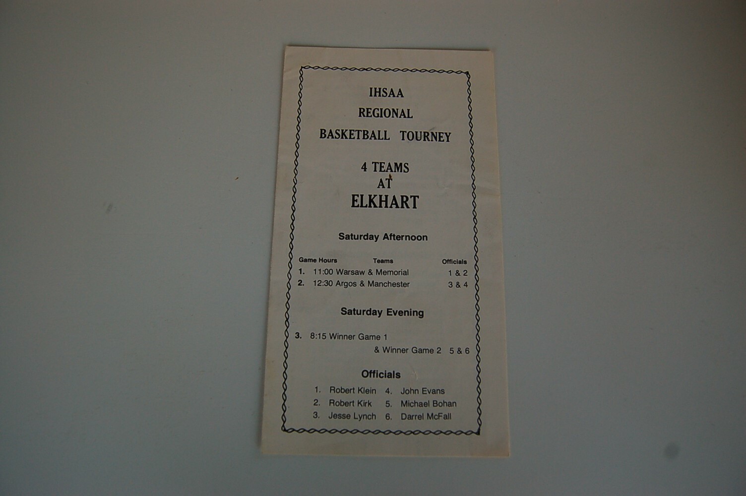 1980 Indiana High School Basketball Regional Program Argos eBay