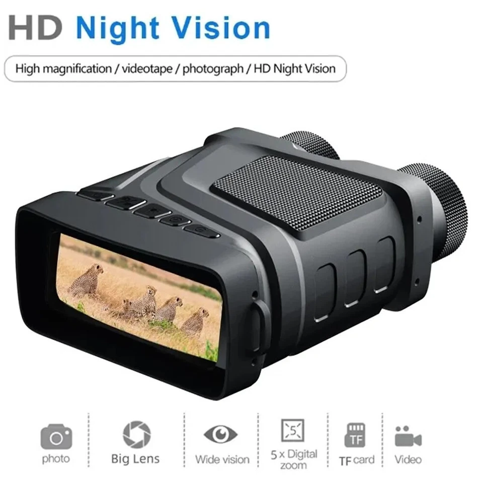 Portable Binoculars Night Vision HD Zoom Telescope Optics Outdoor Hunting Hiking - Image 2 of 4