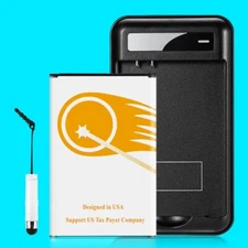 Large Capacity 6620mAh Extra Battery WALL Charger Stylus for Verizon LG G4 VS986