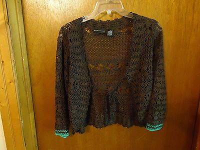 Womens Good Clothes Size M Crocheted Type Of Brown Shawl / Top '' BEAUTIFUL TOP ''