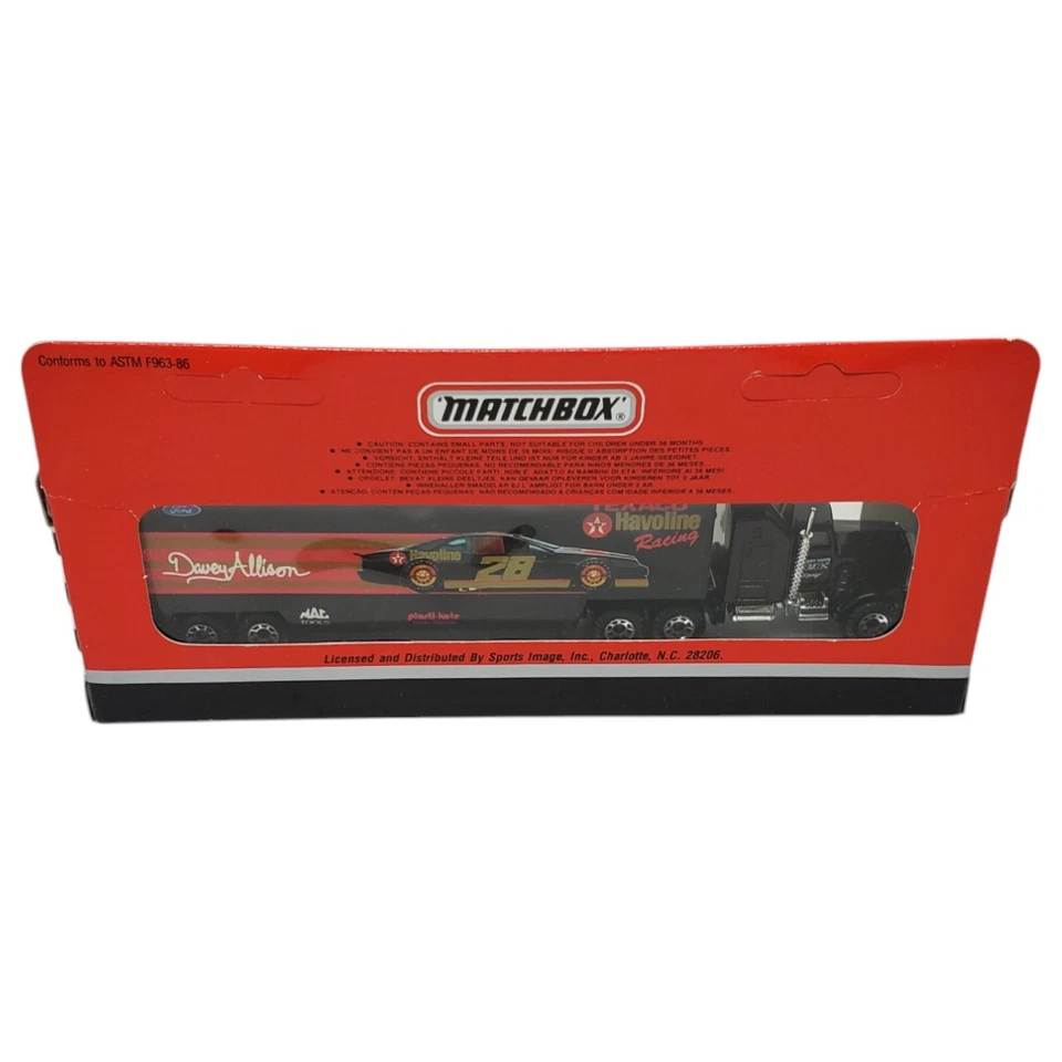 Matchbox Superstar Transporters TEXACO Racing Davey Allison #28 1990 Ltd. NIP - Image 4 of 4