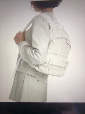 Generation Love Eden Tweed Backpack Cream Windowpane . NWT 