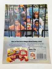 1988 Sunkist FUN FRUITS Snacks Magazine Ad w/ Dinosaurs