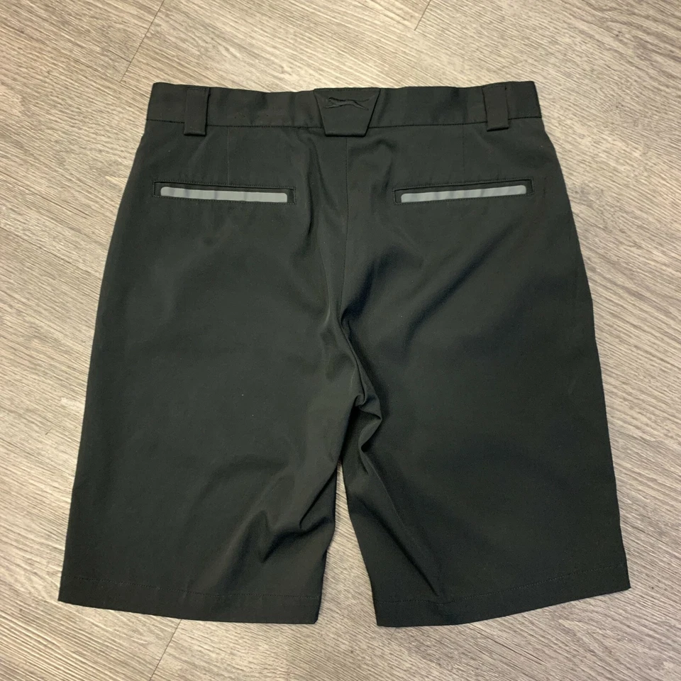 Pantalones Cortos de Golf Slazenger Para Hombres 30 Negros Elastizados Frente Plano Mecha de Humedad Rendimiento Foto 3 de 4