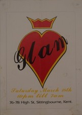 Rave Flyer-Glam in Kent - 1995-Size A6 -GC