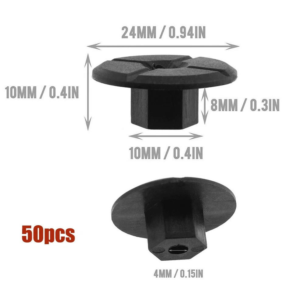 50x Tuerca de plástico auto roscada 4,2 mm carrocería multiusos para Mercedes Benz BMW Foto 3 de 4