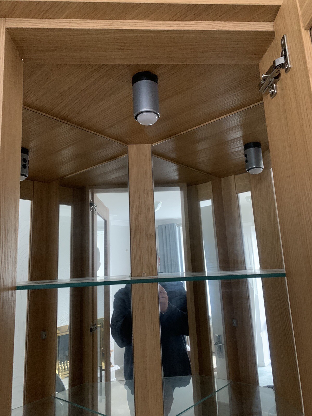 Illuminated glass corner display unit eBay