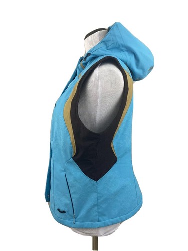 SPYDER Thinsulate Hooded Ski Vest Light Blue Brown Insets Size 8 Womens - Picture 5 of 12