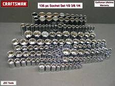 CRAFTSMAN HAND TOOLS 136pc 1/4 3/8 1/2 SAE METRIC MM Ratchet Wrench Socket Set