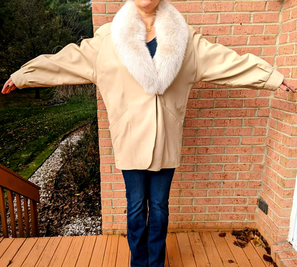 Chaqueta de cuero vintage J.Peroy para Martin Richards piel natural mujer talla M Foto 3 de 4