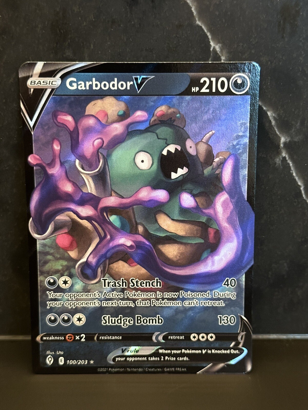 Pokémon TCG Garbodor V Evolving Skies 100/203 Holo Ultra Rare Near Mint