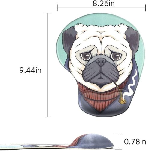 Ergonomisches Mauspad Gel mit Ruhestütze & rutschfester Gummibasis Memory Foam HUND - Bild 6 von 6