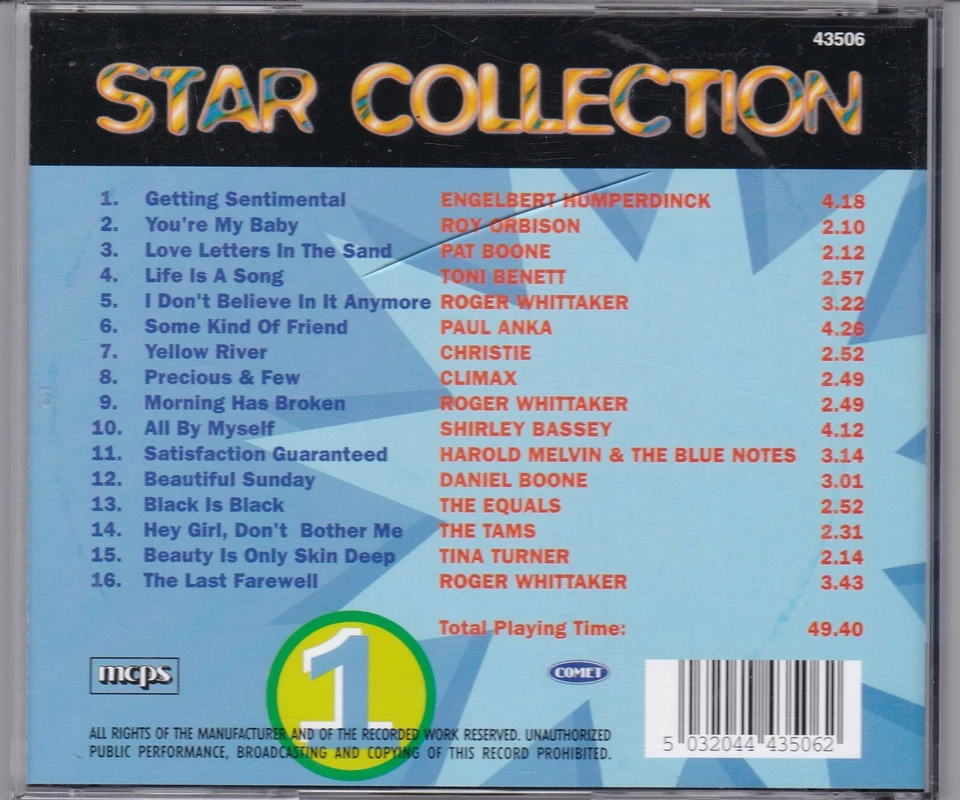 STAR COLLECTION Volume 1 ( Roy Orbison , Tina Turner , Roger Whittaker ) - Bild 3 von 3