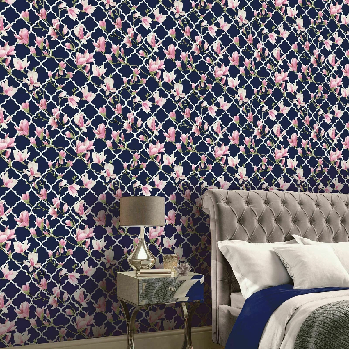 Navy silver wallpaper deals