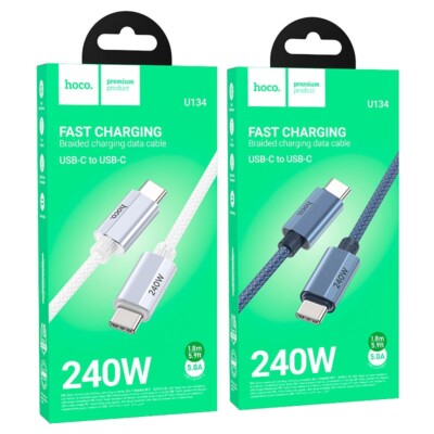 240W 5A Super Hoco Schnell USB Ladekabel Typ C auf Typ C Ladekabel - 1,8 m