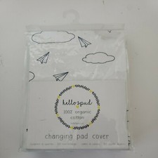 Hello Spud - Navy Blue Paper Airplanes Changing Pad Cover Organic Cotton Jers...