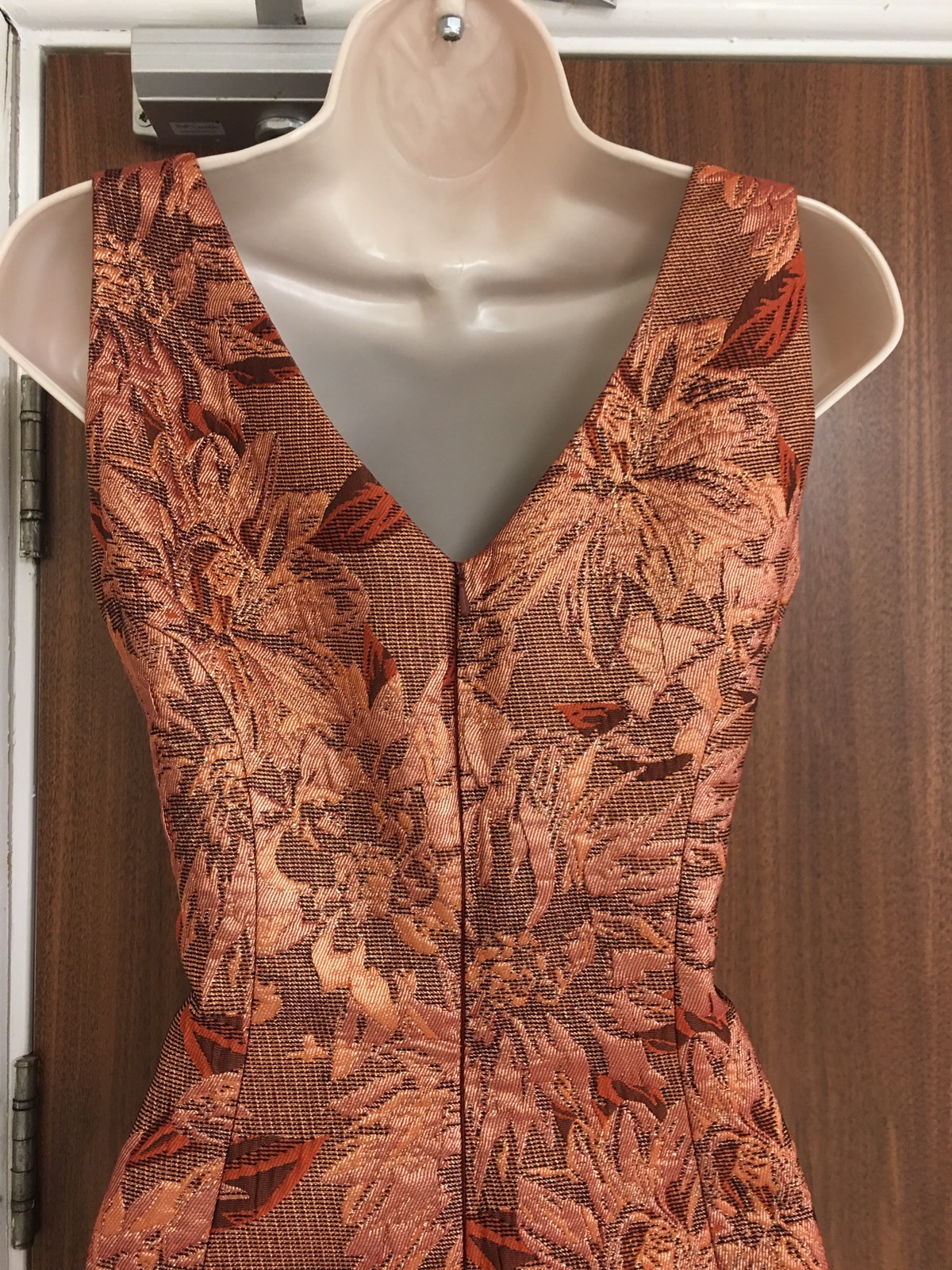 KAREN MILLEN Rose Gold Floral Jacquard Dress - Size UK 10 Sold Out!!! image 9