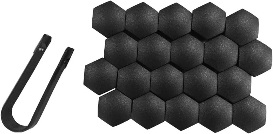 Seat Wheel Nut Covers Matte Black Alhambra Arona Exeo Mii Altea Arosa 20x17mm - Image 2 of 4