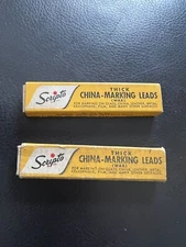 Scripto THICK LEAD REFILLS -vintage in wooden slide tray  2 Boxes 8 Leads Total