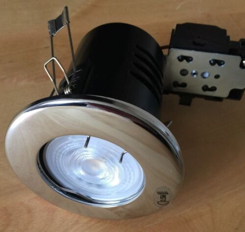 LED GU10 FIRE RATED DOWNLIGHT - WHITE and CHROME - KSR LIGHTING - Picture 1 of 7