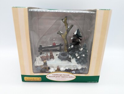 LEMAX - Curious Bunnies - #13353-  Landscape Accent - 2001 Christmas Village