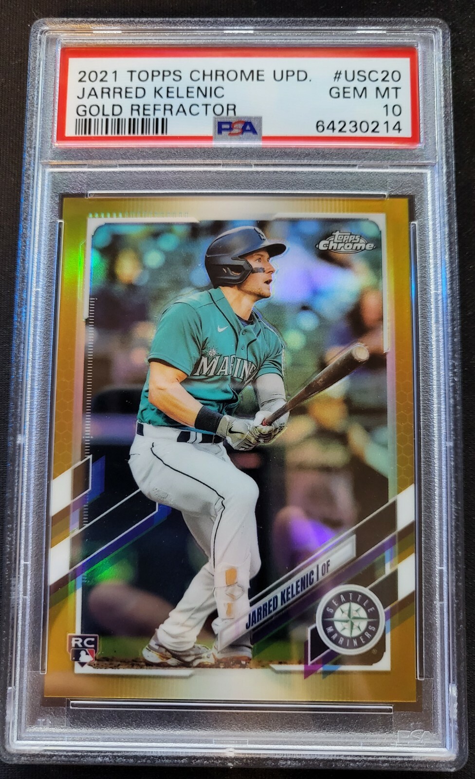 2021 GOLD PARALLEL Topps Chrome update Jarred Kelenic - RC  #19/50 PSA 10 POP 3
