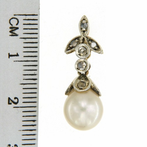 Ohrringe Ohrhänger Echt Gelb GOLD 585 mit Zucht PERLEN Tropfen DIAMANTEN Damen - Bild 5 von 8