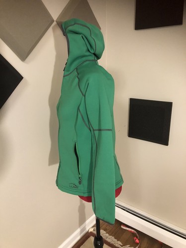 L. L. Bean Small Petite Hoodie - Green, Ponytail Slit - Picture 2 of 6