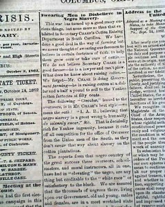 Rare-PRO-CONFEDERATE-Columbus-Ohio-w-Slavery-amp-Lincoln-Civil-War-1862-Newspaper