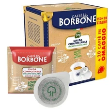 300 + 40 Coffee Pods Borbone Red Blend Eco-Friendly Paper Filter 44 Mm 100%