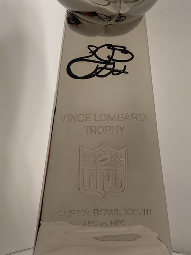 EMMITT SMITH SIGNED DALLAS COWBOYS NFL SUPER BOWL XXVIII TROPHY PROVA PROOF - Picture 4 of 23