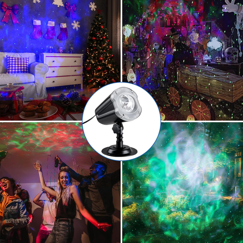 Laser Wave Projector Outdoor, Starry Sky & RGBW Ocean Wave Light Show with Remot - Picture 7 of 7