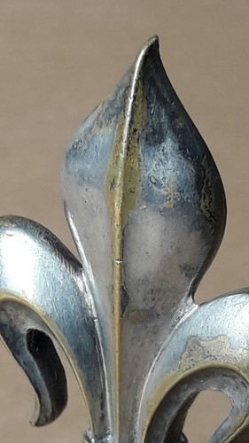 Antico sigillo, Giglio Fiorentino, in bronzo argentato, fine 800 Art Nouveau - Foto 6 di 12