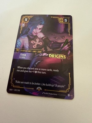Riftbound, Jinx Rebel, Release Promo Origins Stamp OGN 202/298 League Stamped NM