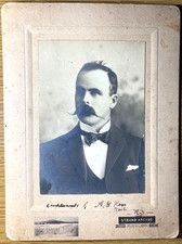 1890s WAIHI, AUCKLAND, NEW ZEALAND antique cabinet card photograph of A.Y. ROSS