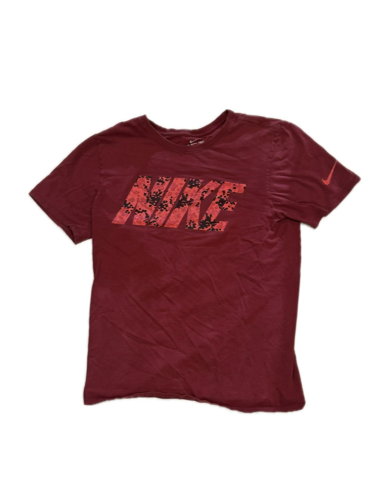 Nike T-Shirt Men’s Size Medium Burgundy Red Snakeskin Logo Graphic Tee