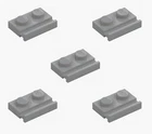 5 New LEGO Medium Stone Grey Modified Plate 1x2 w Rail 32028 door rail slot trim
