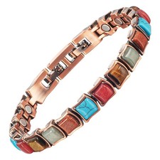 Women Bracelet Magnetic Therapy Arthritis Pain Relief Pure Solid Copper Gift