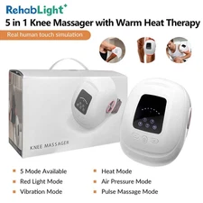5-in-1 Cordless Knee Massager LED Display Heat Vibration EMS Pulse Joint Relief