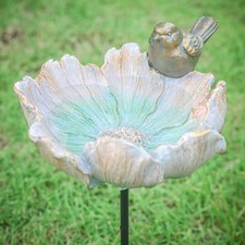 Outdoor Antique Bird Bath Small Flower Bird Baths Bowl Resin Birdbaths Copper