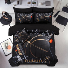 Basketball Court Printed Comforter Sets,With Sportsman Slam Dunk Printing 6Pcs B
