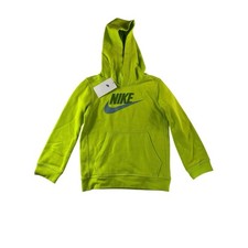 New Nike Youth Fleece Hoodie CJ7861-321 Boys Sz XS Green Hooded Sweatshirt