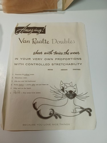 2 Pairs Van Raalte Doubles Nylon Stockings Size 9.5 Reinforced Heel/Toe New - Picture 4 of 7