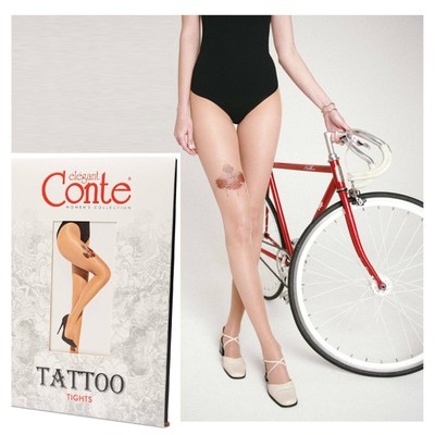 Conte Tattoo Butterfly Qualität transparente Strumpfhose 20 DEN Strumpfhose...